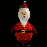 Rød Juletræer vidaXL dekorativ julemand med LED'er 90 cm luksuriøst stof Juletræ