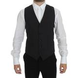 Dolce & Gabbana DG Gray Wool Stretch Vest Gray