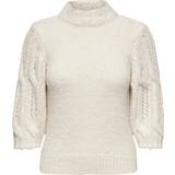 Dame - Sølv Sweatere Only Sussie Wool 3/4 Highneck Pullover Ecru