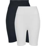 Urban Classics Gul Bukser & Shorts Urban Classics Ladies Ladies High Waist Cycle Shorts 2-Pack electriclime/black