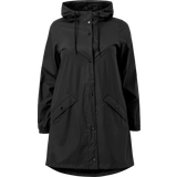 Zizzi Dame Regntøj Zizzi Rain Jacket with Pockets and Hood - Black