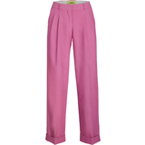 Dame - Habitbukser - W25 Jack & Jones Mary Regular Pleated Trousers - Bright Pink