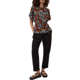 French Connection Ballonærmer - Sort Tøj French Connection Afara Abstract Print Top - Black/Multi