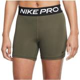 Dame - Grøn - Normal talje Tights Nike Pro 365 5" Shorts Women - Olive/Black