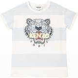 Kenzo T-shirts Børnetøj Kenzo Boy's Striped Tiger Logo T-shirts- Pale Blue (K25649)