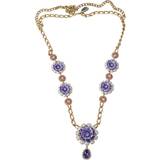 Harpiks Halskæder Dolce & Gabbana Tone Floral Necklace - Gold/Purple