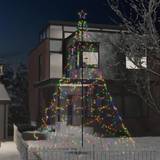 Juletræer med metalstolpe 1400 LED'er 5 m flerfarvet Juletræ