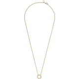 Pandora Logo Pavé Circle Collier Necklace - Gold/Transparent