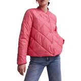 Pieces Dame Jakker Pieces Quilted Short Bomber Jacket - Pink