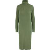 Y.A.S Bomuld - Grøn Tøj Y.A.S Mavi Knit Midi Rollneck Dress - Green