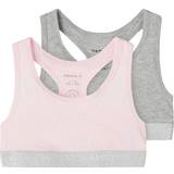 Pink Toppe Børnetøj Name It Short Top without Sleeves 2-pack - Barely Pink