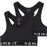 Piger - Sort Toppe Name It Short Top without Sleeves 2-pack - Black