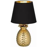 Keramik - Messing Bordlamper Trio Lighting Pineapple Brass/Gold Bordlampe 35cm