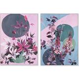 Pink Billeder Dkd Home Decor Cvetlice Moderne (102,5 x 4,3 x 142,6 cm) (2 enheder) Billede