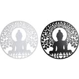 Hvid - Metal Vægdekorationer Dkd Home Decor Metal Buddha Orientalsk (2 enheder) Vægdekoration