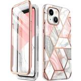 i-Blason iPhone 14 Plus Cosmo Marble Cover m. Skærmbeskyttelse Pink