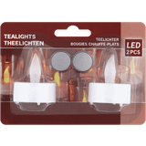 Lysestager, Lys & Dufte HC Fyrfadslys 2 Stk. med Batt. Hvid 2 stk LED-lys