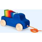 Grimms Blue Truck Pull Toy, Montessori Toys, Blue