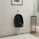Toiletter & WC vidaXL Wall Hung Urinal with Flush Valve Ceramic Black Black