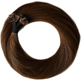 Ægte hår Microringextensions Myextensions Hot Fusion Original 50cm 50-pack #04 Mørk Kastanjebrun