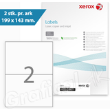 Kontorartikler Xerox Multilabels 199,6x143,5mm 003R97525 2stk/ark 100ark/æs
