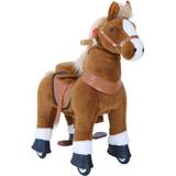 Stor hest legetøj Ponycycle Ride-On Hest Stor m. Bremse, Brun/Hvid