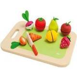 Sevi Rollelegetøj Sevi Wooden cutting board with fruits and vegetables, 9 pcs. (82320)