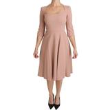Elastan/Lycra/Spandex - Lynlås Kjoler Dolce & Gabbana Women's 3/4 Sleeves A-line Viscose Dress