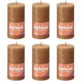 Bolsius Brun Lysestager, Lys & Dufte Bolsius 4x Rustic Pillar Spice Brown Home Holiday Stearinlys