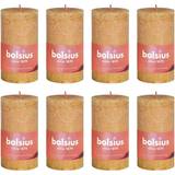 Bolsius Gul Lysestager, Lys & Dufte Bolsius 8x Rustic Pillar Honeycomb Yellow Holiday Candle