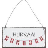 Rund Brugskunst Ib Laursen Metalskilt "Hurraa" Dekorationsfigur