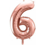 PartyDeco Foil Balloon Number 6 86cm Rose Gold