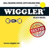 Wiggler Fisketilbehør Wiggler kullagerlekande med lödda ringar 21 kg stl.1 svart 2-pack
