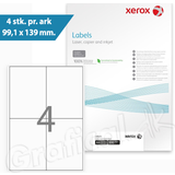 Kontorartikler Xerox Multilabels 99,1x139mm 003R97480 4stk/ark 100ark/æsk