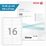 Kontorartikler Xerox Multilabels 105x37mm 003R97407 16stk/ark 100ark/æsk