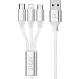 SiGN Micro USB-USB C-Lightning 3A 0.2m
