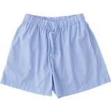 Blå - Stribede Tøj Tekla Poplin Pyjamas Shorts in Pin Stripes