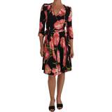 Trekvartlange ærmer - XXS Kjoler Dolce & Gabbana Women's Tulip Print Stretch Shift Dress