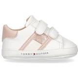 Hvid Lær at gå-sko Tommy Hilfiger Kiki Flag Crib Shoes - White/Pink