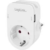 LogiLink Forlængerledninger LogiLink Socket adapter with holder, 1x CEE 7/3 & 2x USB-A