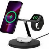 Stander Batterier & Opladere Belkin BoostCharge Pro 3-in-1 Wireless Charger with Official MagSafe Charging 15W WIZ017ttBK