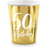 Papkrus PartyDeco papkrus guld 50 års fødselsdag. 6 stk