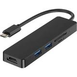 HDMI aktiv - USB-kabel Kabler SiGN USB C- USB A/HDMI 4K/SD/Micro SB