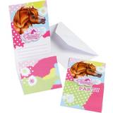 Blomstrede Lykønskningskort & Invitationskort Amscan Cards & Invitations Charming Horses 6-pack