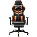 vidaXL Artificial Leather Gaming Chair with Footrest - Black/Orange