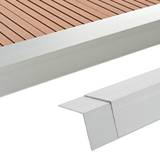 Sølv Udendørs gulve vidaXL terrassevinkellister 5 stk. aluminium 170 cm sølvfarvet
