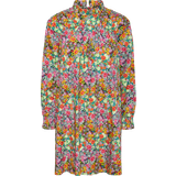 Blomstrede - Høj krave Kjoler Y.A.S Flower Child Short Dress