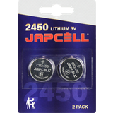 Cr2450 3v Japcell lithium CR2450 batteri, 2 stk