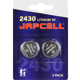 Batterier - CR2430 Batterier & Opladere Japcell lithium CR2430 batteri, 2 stk