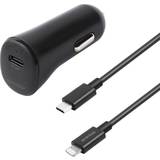 Essentials Batterier & Opladere Essentials biloplader 20W USB-C til Lightning-kabel